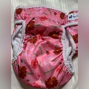 Pet Soft Washable Female Diaper. Pink Floral SZ SMALL. New WO Tags
